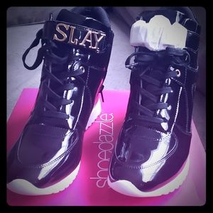 Shoedazzle Size 12 Metallic Sneaker Wedges